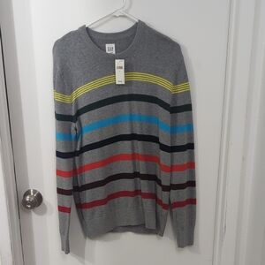 GAP Men's Multicolor Striped Crewneck Sweater